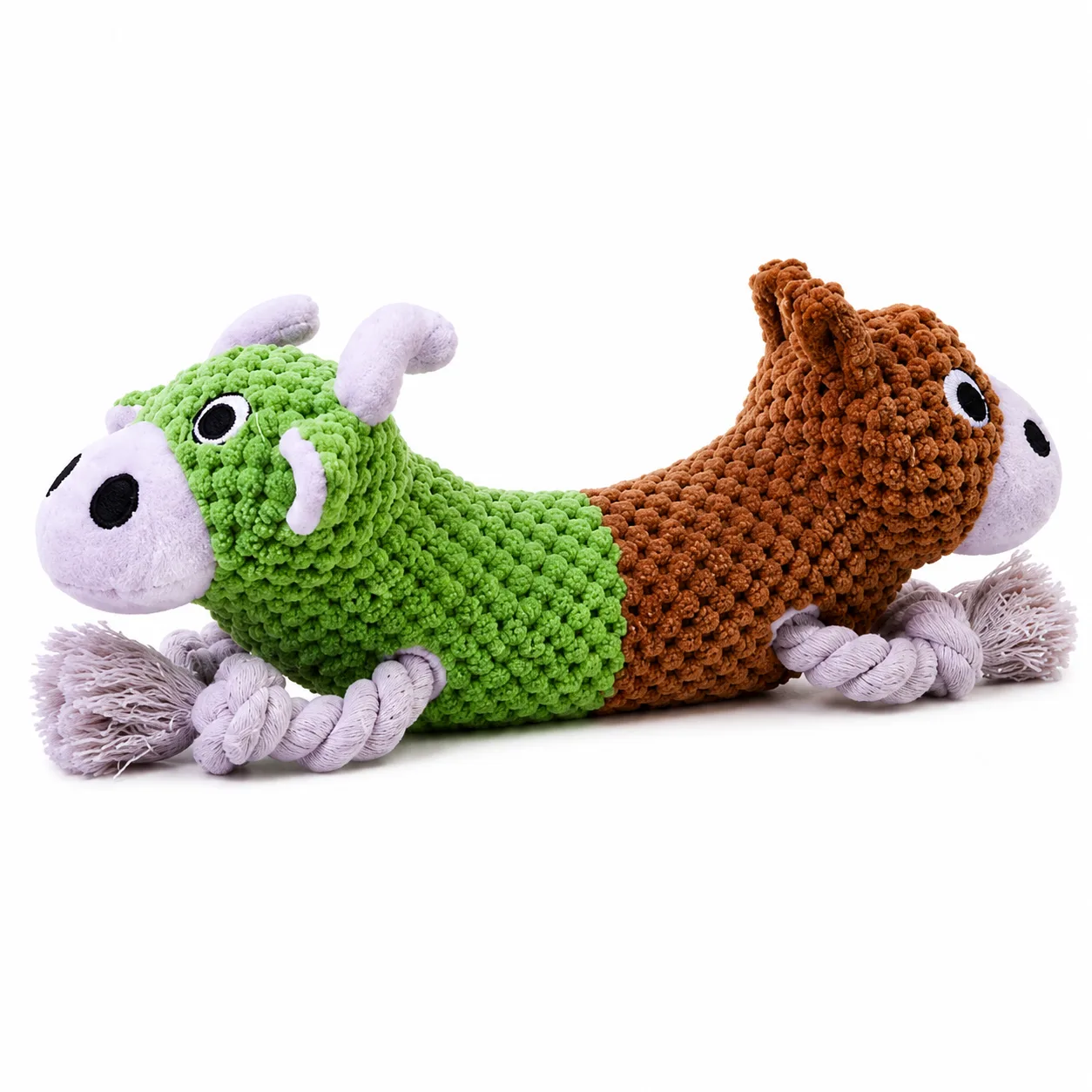 2-in-1 Crinkle Plush Cow & Horse Dog Chew Toy