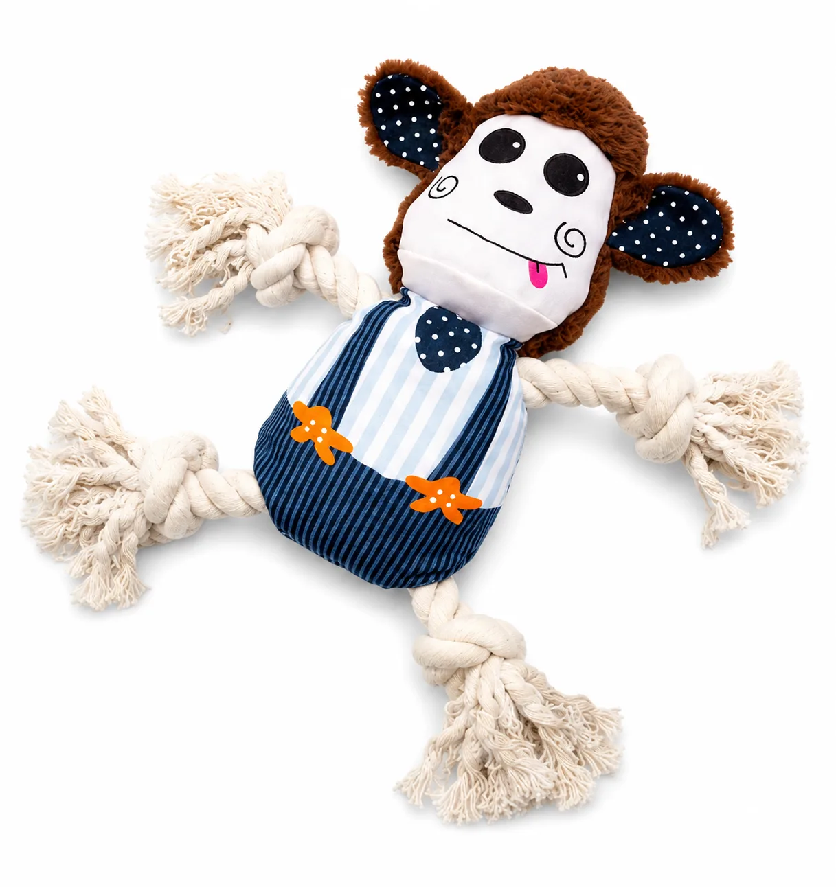 Squeaky Monkey Crinkle & Teething Rope Toy