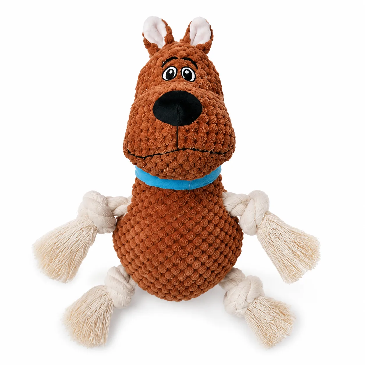 Scooby Plush Squeaky Rope Dog Toy (Brown)