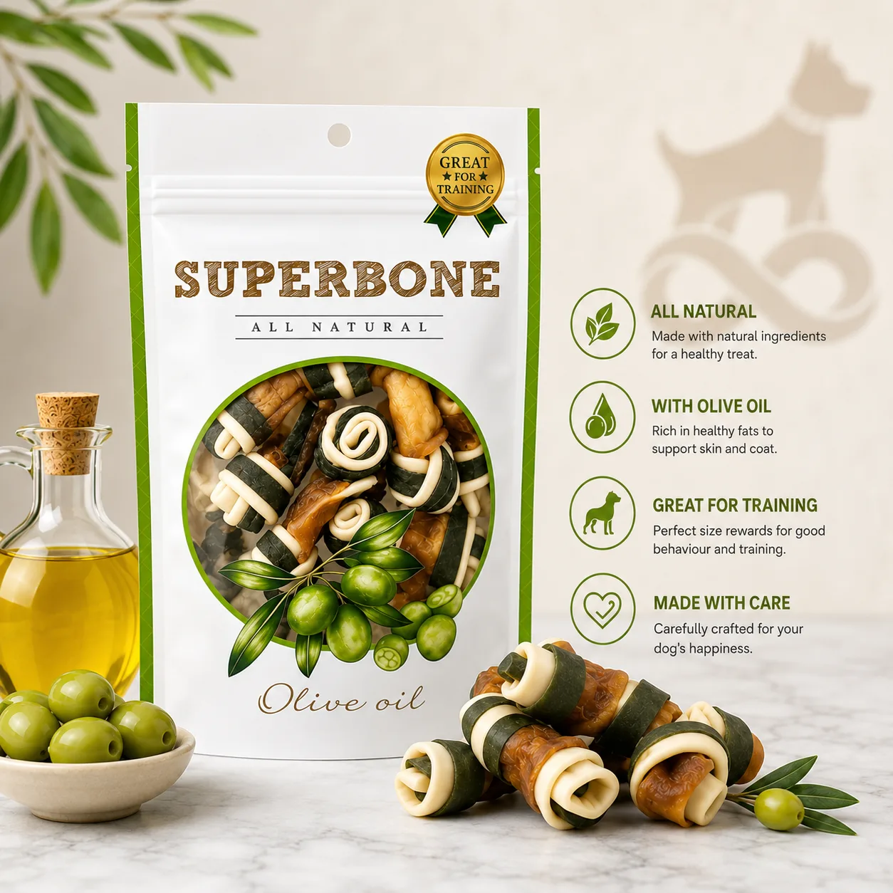 Superbone 7-in-1 Natural Chicken & Olive Oil Dog Treats